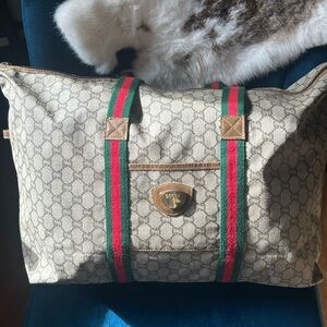 Gucci Brown Leather Accent Tote